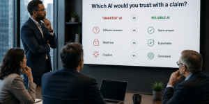 Claims professionals reviewing reliable AI audit results